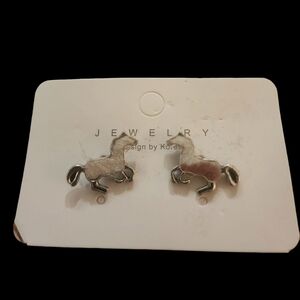 Faux Hair Running Horse Stud Earrings